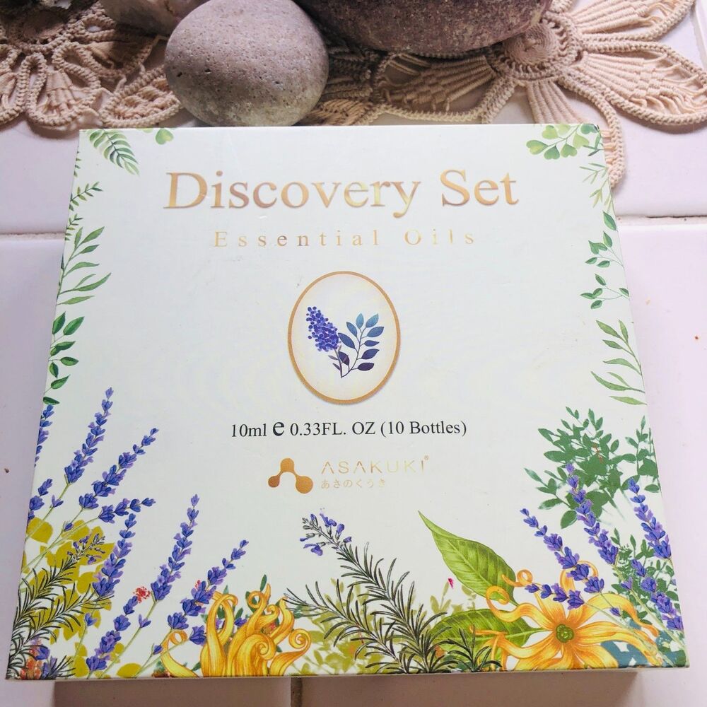 Asakuki Essential Oils Discovery Set 10 Bottles Aromatherapy Gift Box New